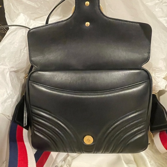 Gucci GG Marmont Zip Around Camera Shoulder Crossbody Black Matelasse Leather - Picture 6 of 11